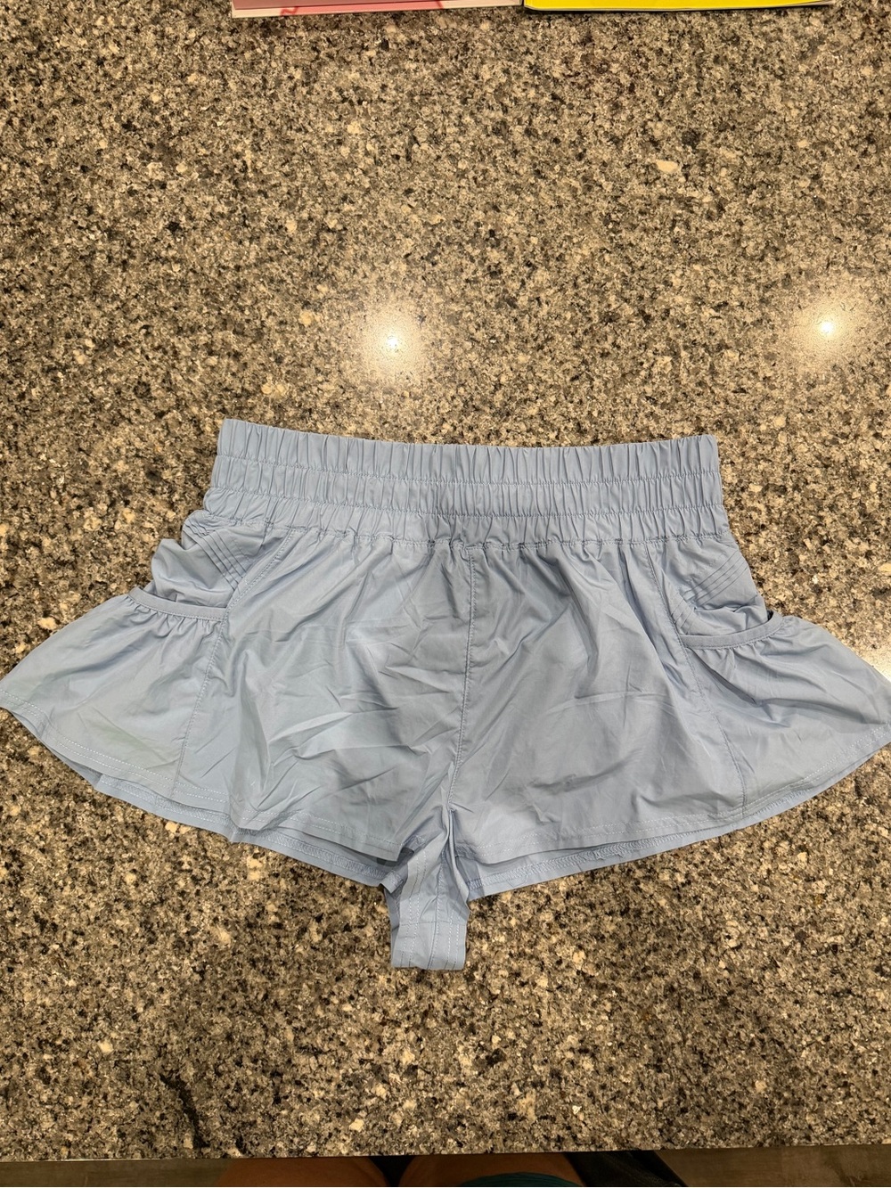 FP Movement by Free People Light Blue Athletic Ruffle Shorts